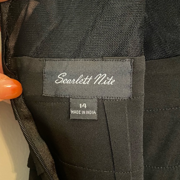 SCARLETT NITE Black Sheer Layered Cocktail Sleeveless Shift Dress Size 14 - Picture 5 of 8